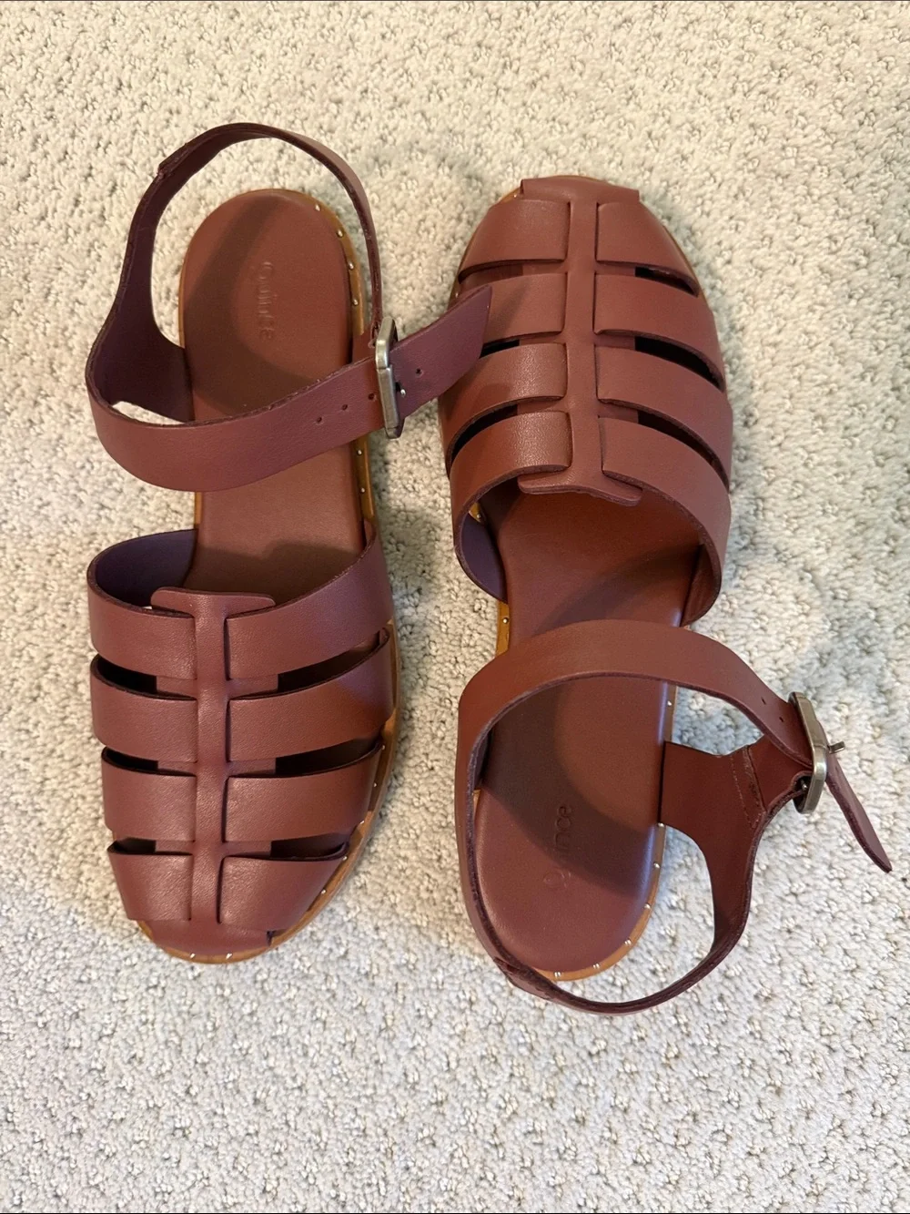 Quince Brown Leather Fisherman Sandals - Picture 6 of 13